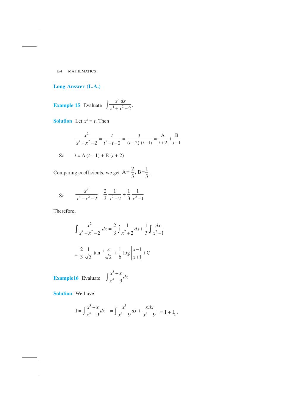 NCERT Exemplar Class 12 Maths Unit 7 Integrals