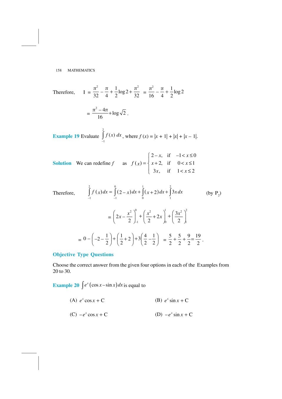 NCERT Exemplar Class 12 Maths Unit 7 Integrals