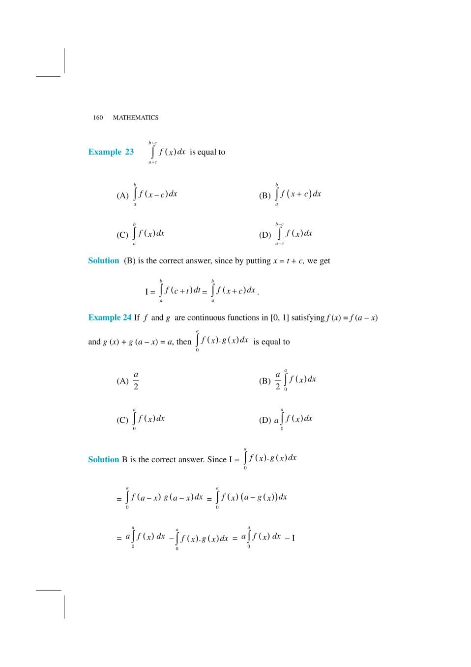 NCERT Exemplar Class 12 Maths Unit 7 Integrals