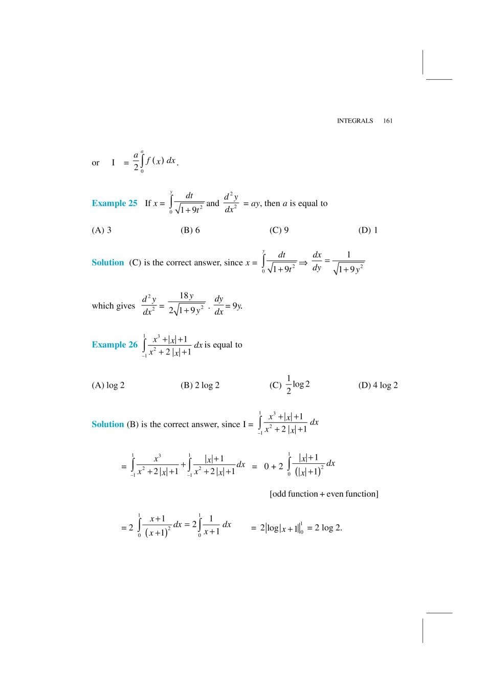NCERT Exemplar Class 12 Maths Unit 7 Integrals