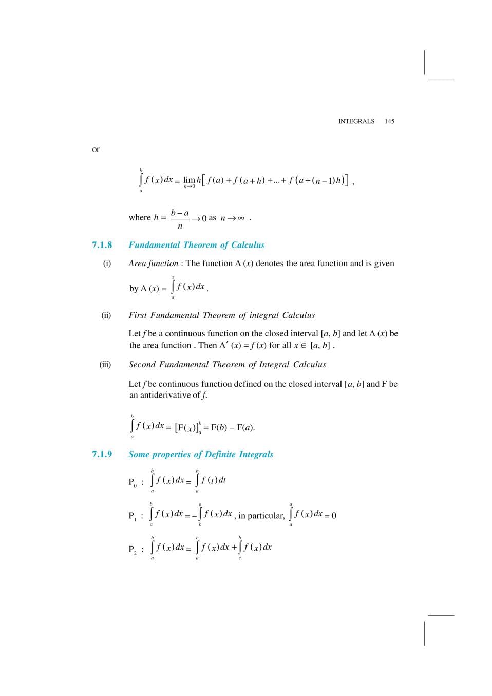 NCERT Exemplar Class 12 Maths Unit 7 Integrals