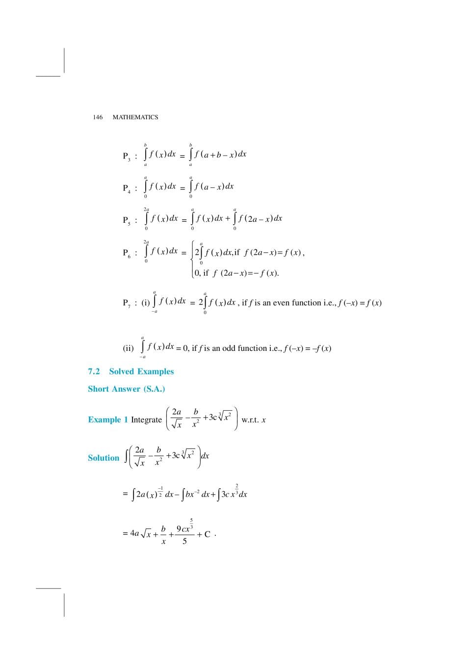 NCERT Exemplar Class 12 Maths Unit 7 Integrals