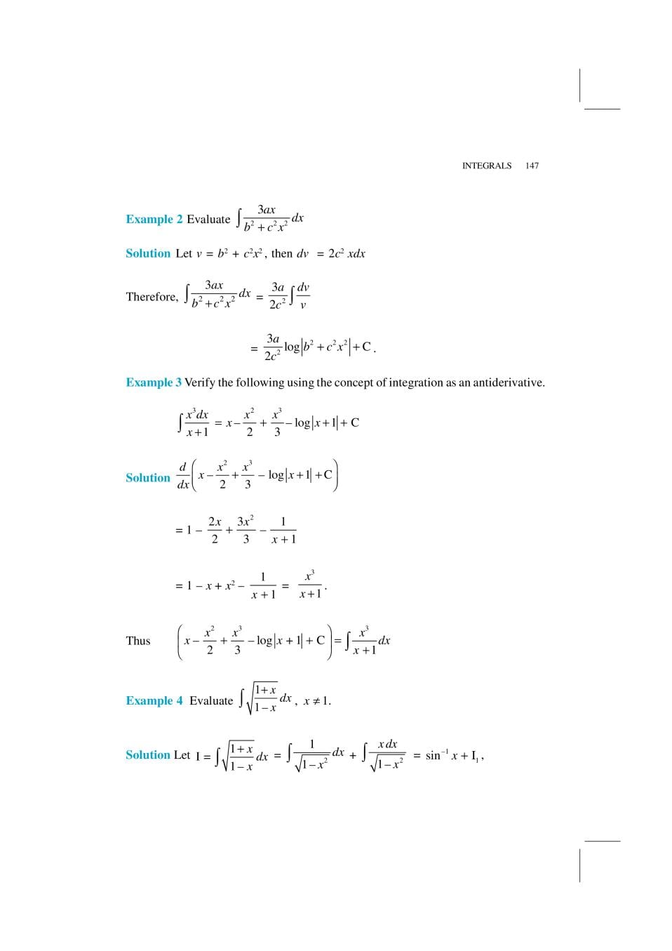 NCERT Exemplar Class 12 Maths Unit 7 Integrals