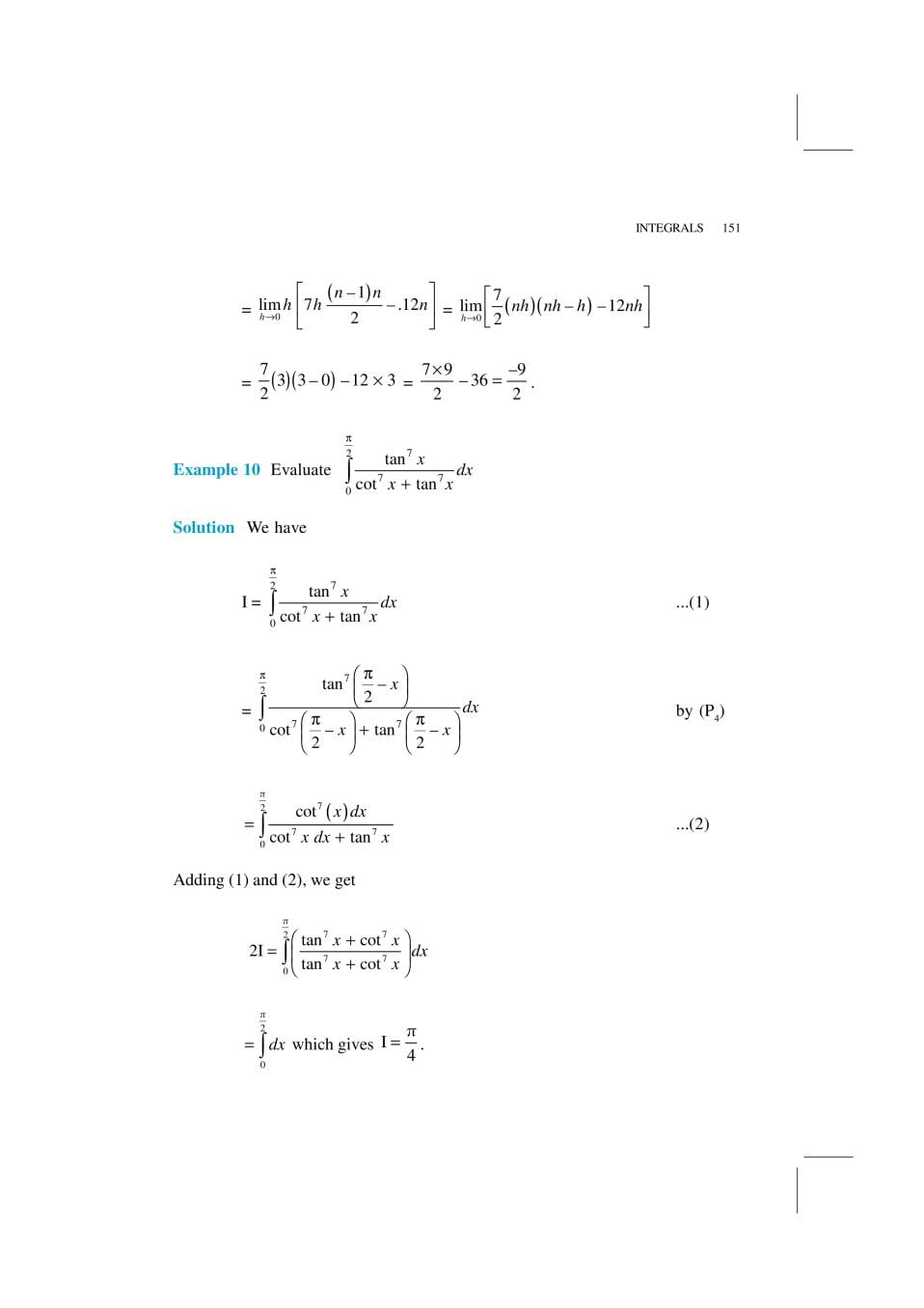 NCERT Exemplar Class 12 Maths Unit 7 Integrals