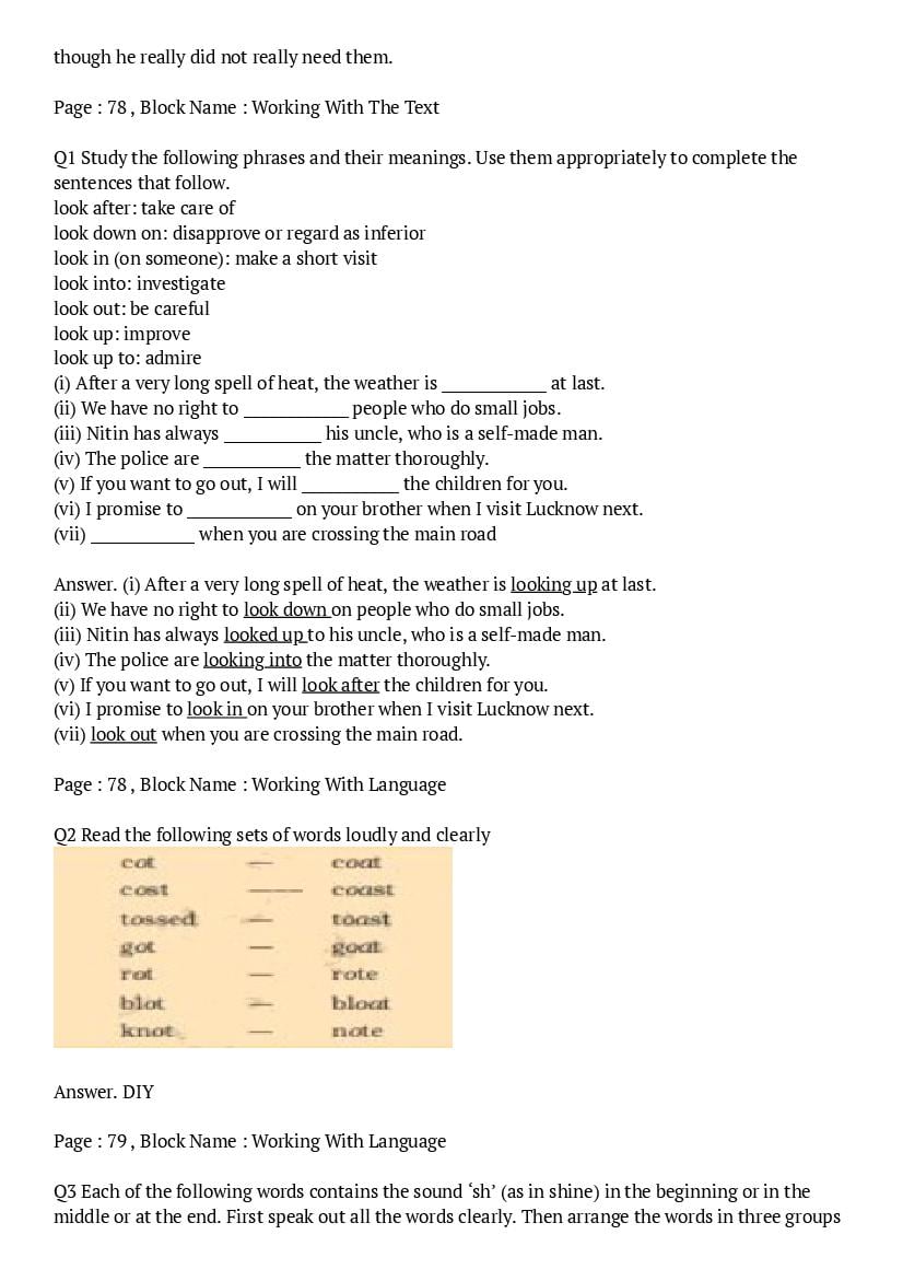 NCERT Solutions For Class 7 English Chapter 5 Quality Trees PDF 