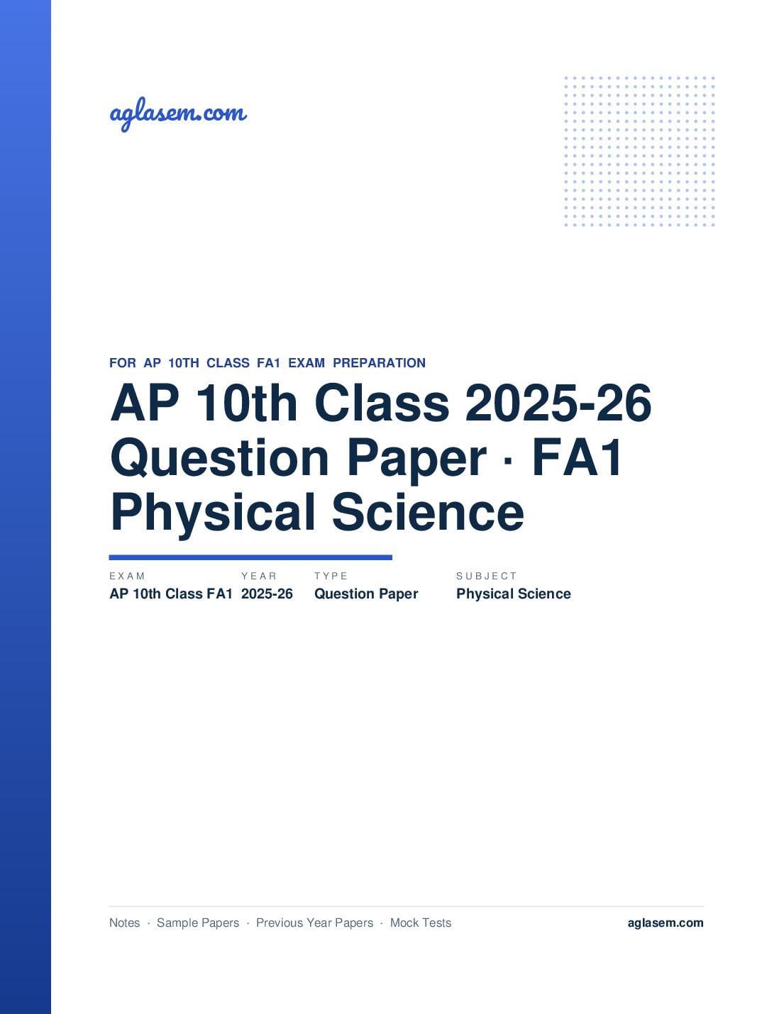 AP 10th Class Question Paper 2025-26 FA1 Physical Science - Page 1 of 7