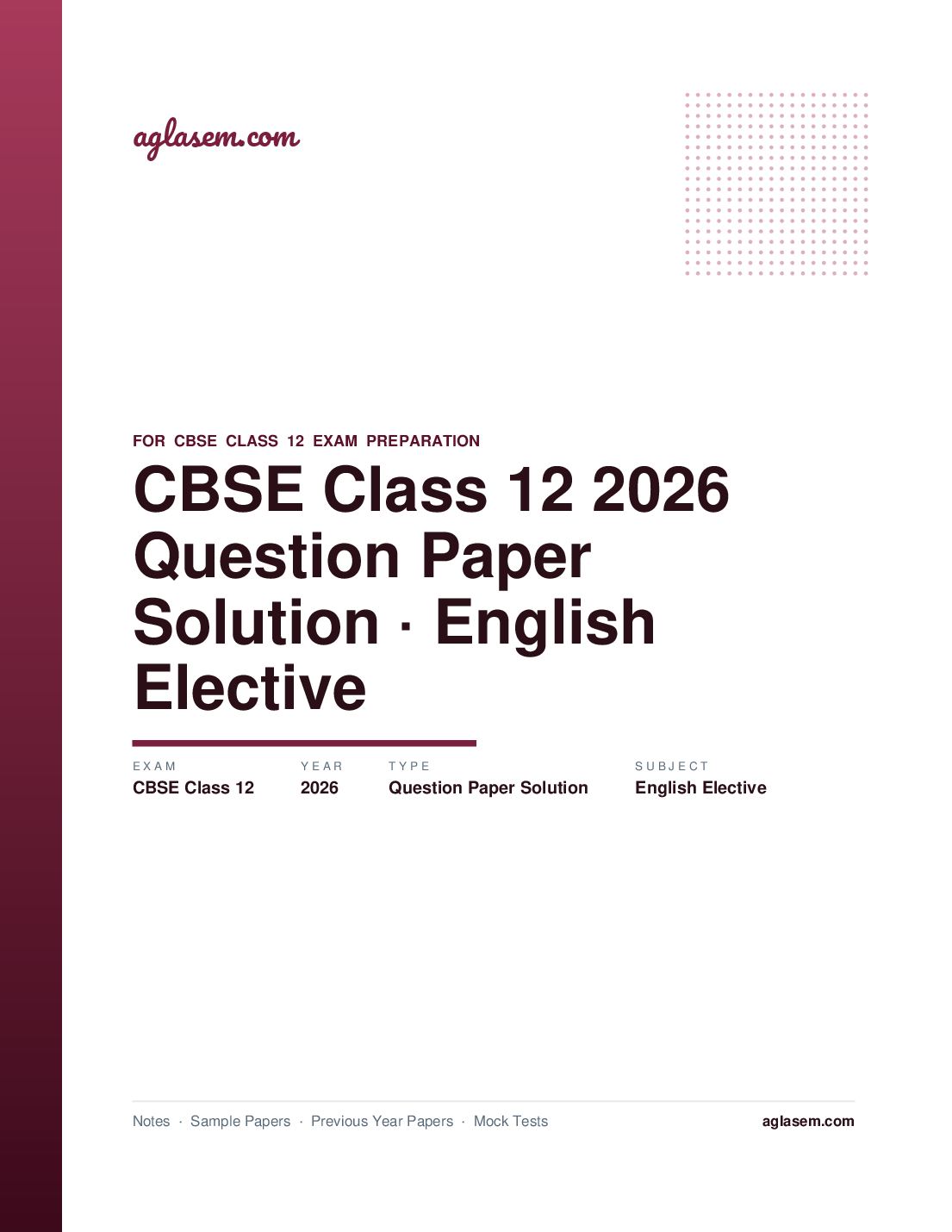 CBSE Class 12 Question Paper 2026 Solution English Elective - Page 1 of 13