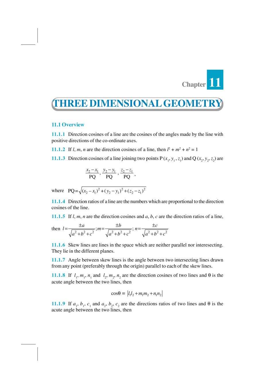 NCERT Exemplar Class 12 Maths Unit 11 Three Dimensional Geometry - Page 1