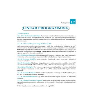 NCERT Exemplar Class 12 Maths Unit 12 Linear Programming