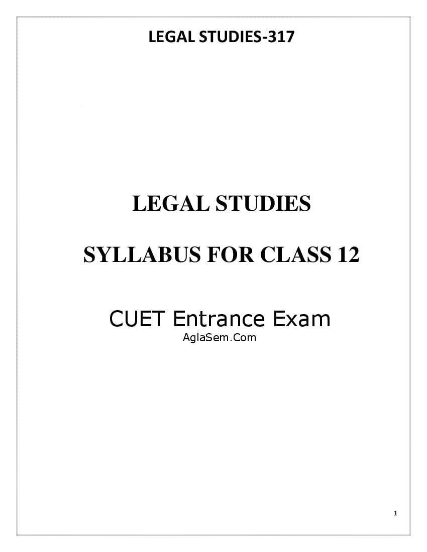 CUET 2022 Syllabus Legal Studies - Page 1