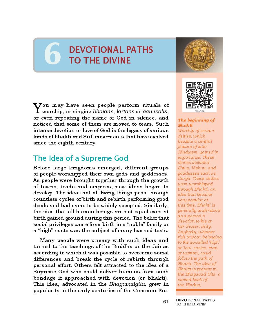 NCERT Book Class 7 Social Science (History) Chapter 6 Devotional Paths to the Divine - Page 1