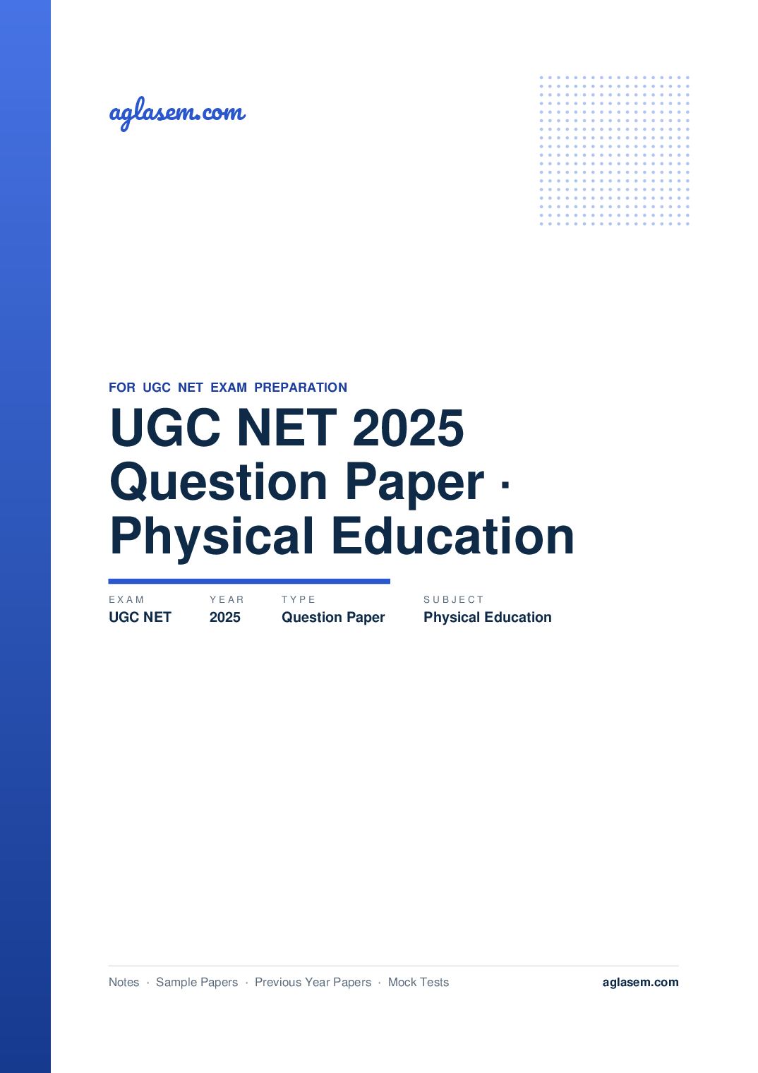 UGC NET 2025 Question Paper Physical Education - Page 1 of 128