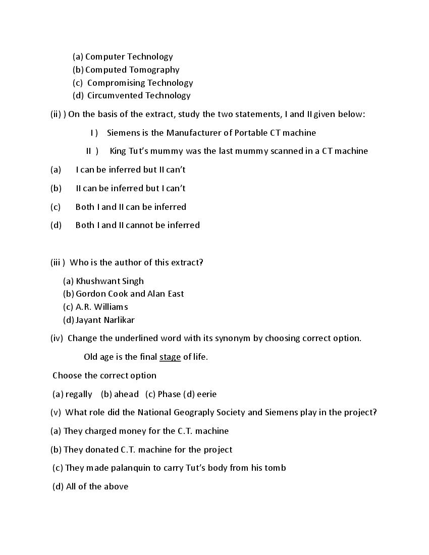 HBSE Class 11 English Core Sample Paper 2024 (PDF) HBSE 11th Model