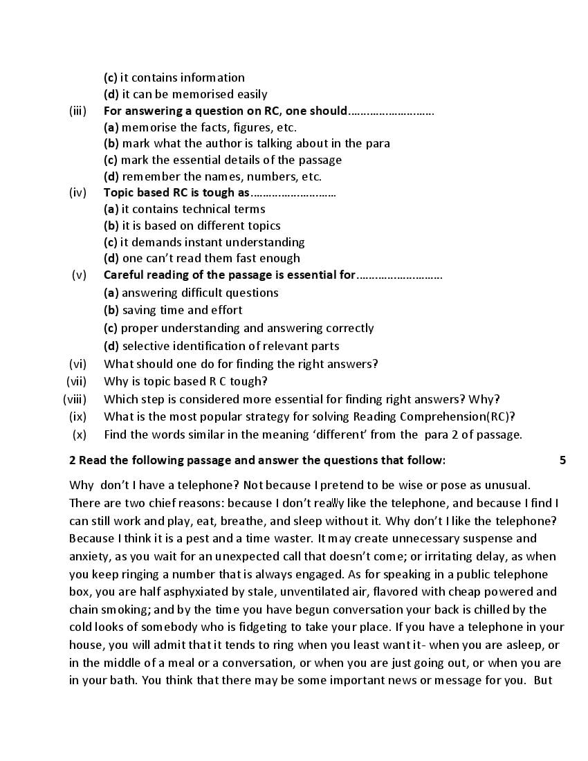 HBSE Class 11 English Core Sample Paper 2024 (PDF) HBSE 11th Model