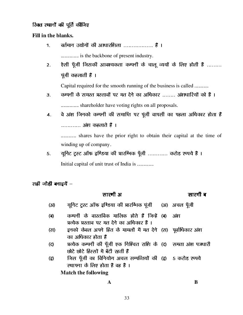MP Board Class 11 Business Study Question Bank (PDF) – Important Questions