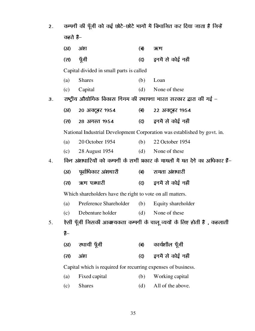 MP Board Class 11 Business Study Question Bank (PDF) – Important Questions