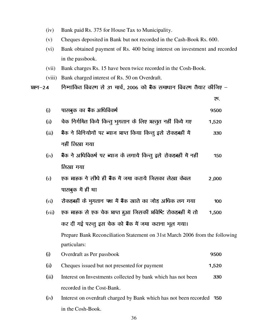 MP Board Class 11 Book Keeping & Accountancy Question Bank (PDF) – Important Questions