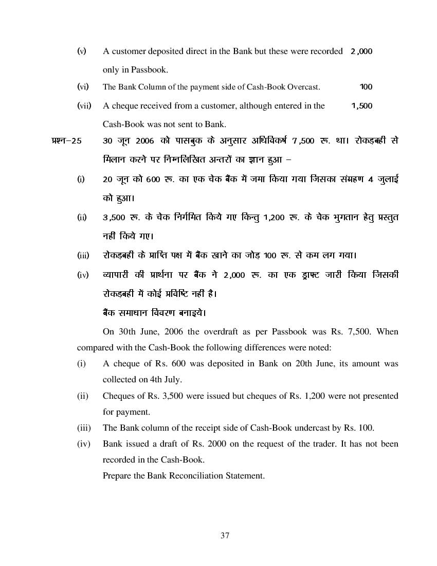 MP Board Class 11 Book Keeping & Accountancy Question Bank (PDF) – Important Questions