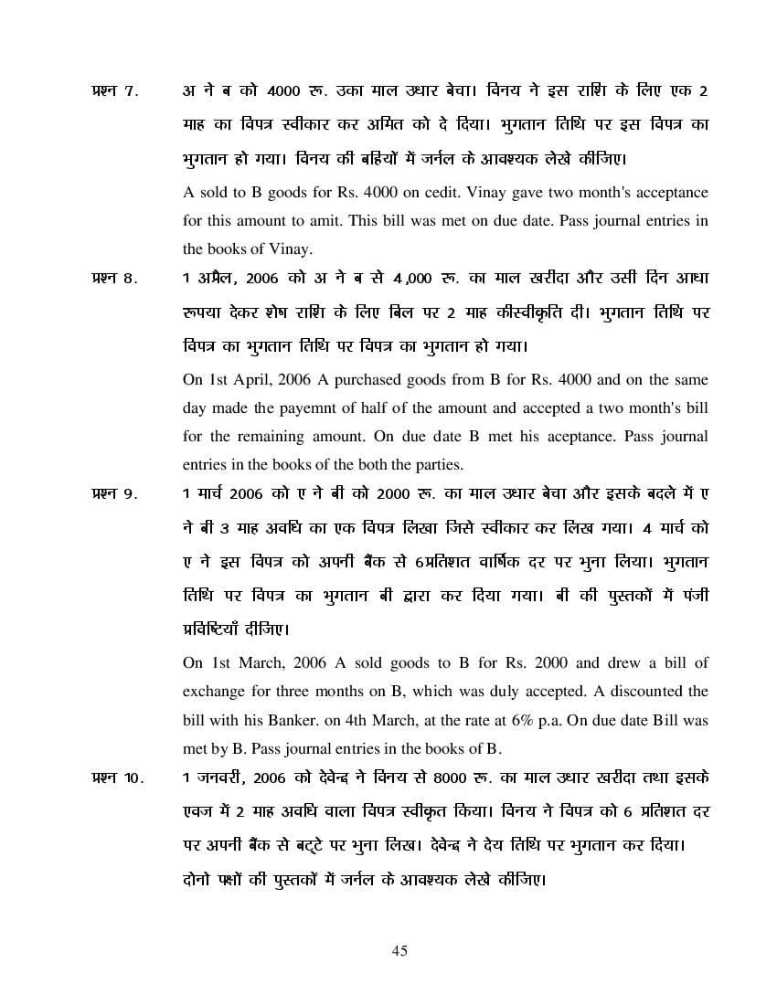 MP Board Class 11 Book Keeping & Accountancy Question Bank (PDF) – Important Questions