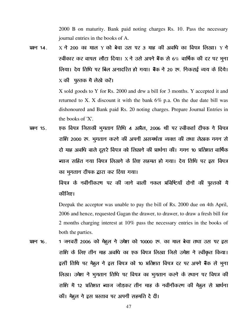 MP Board Class 11 Book Keeping & Accountancy Question Bank (PDF) – Important Questions