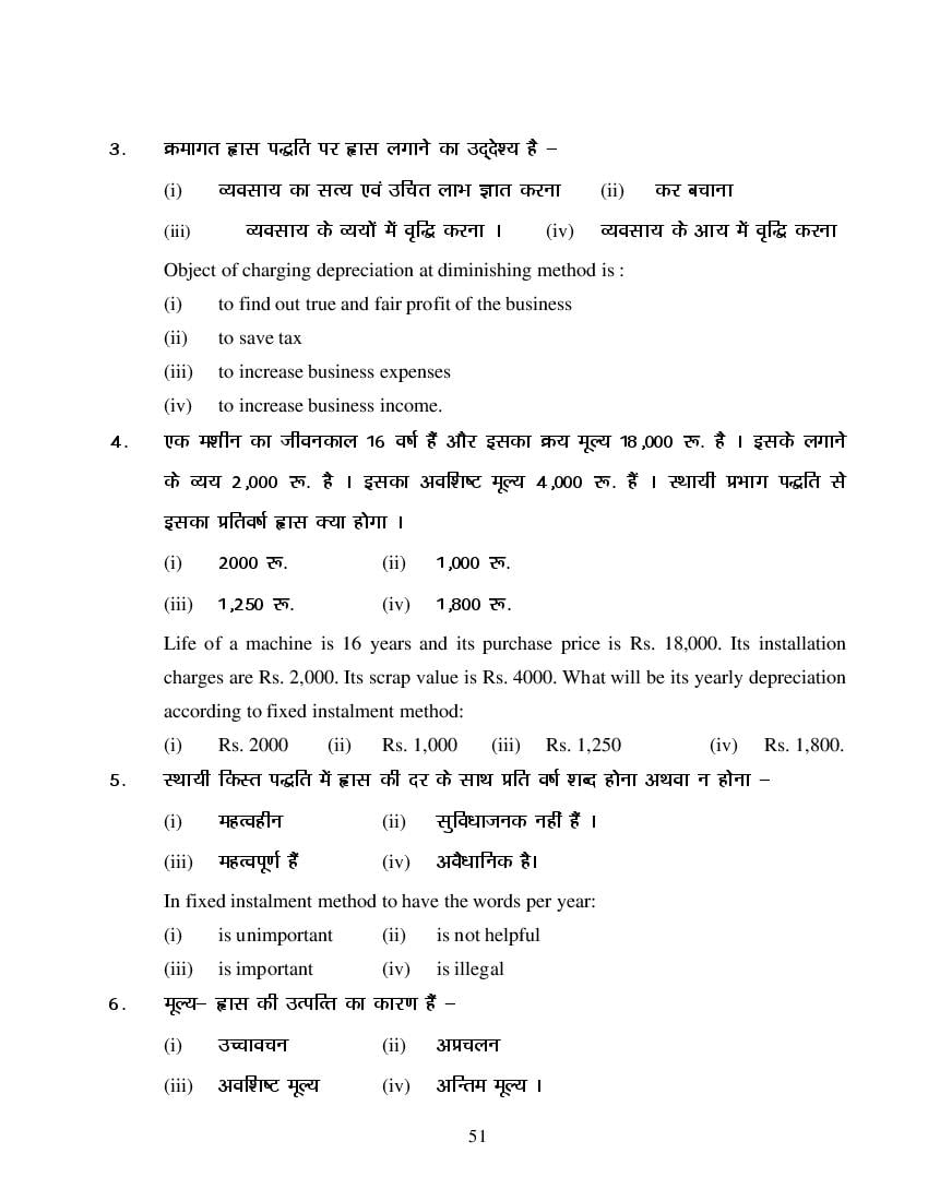 MP Board Class 11 Book Keeping & Accountancy Question Bank (PDF) – Important Questions