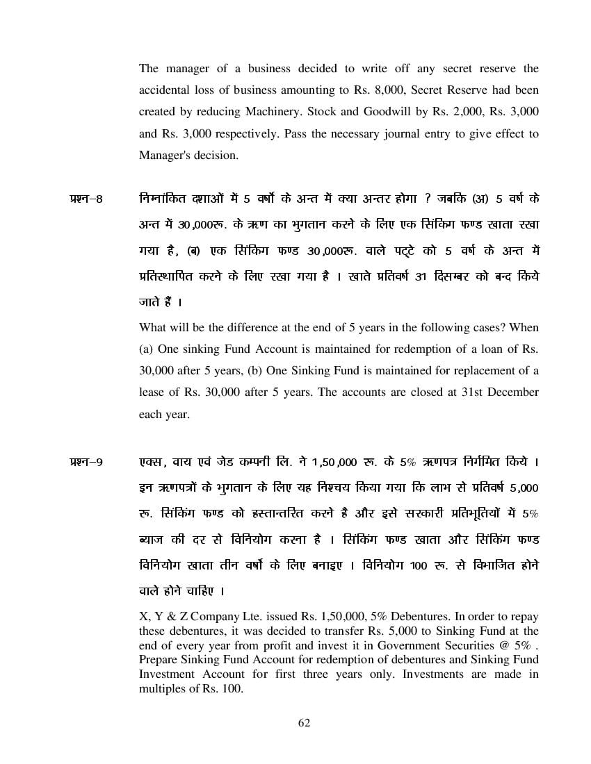 MP Board Class 11 Book Keeping & Accountancy Question Bank (PDF) – Important Questions