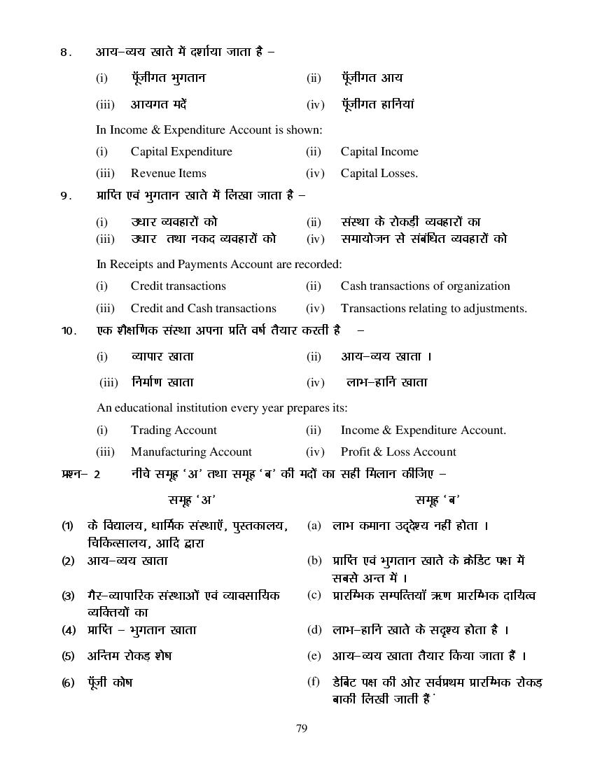 MP Board Class 11 Book Keeping & Accountancy Question Bank (PDF) – Important Questions