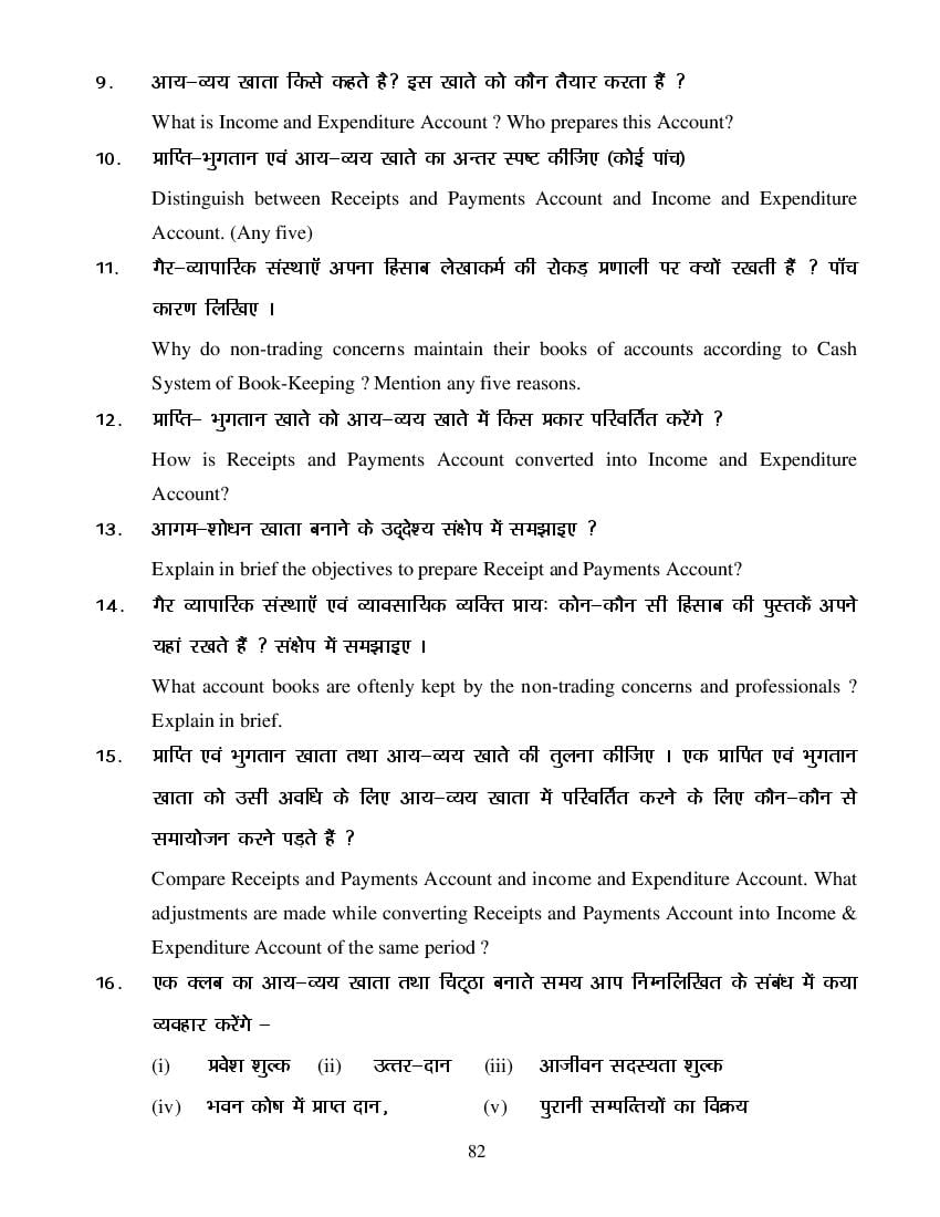 MP Board Class 11 Book Keeping & Accountancy Question Bank (PDF) – Important Questions