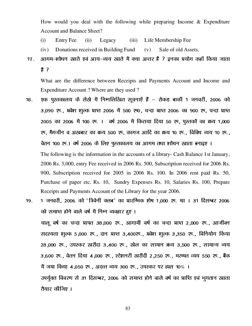 MP Board Class 11 Book Keeping & Accountancy Question Bank (PDF) – Important Questions