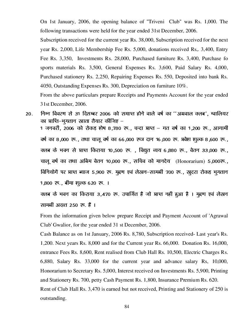 MP Board Class 11 Book Keeping & Accountancy Question Bank (PDF) – Important Questions