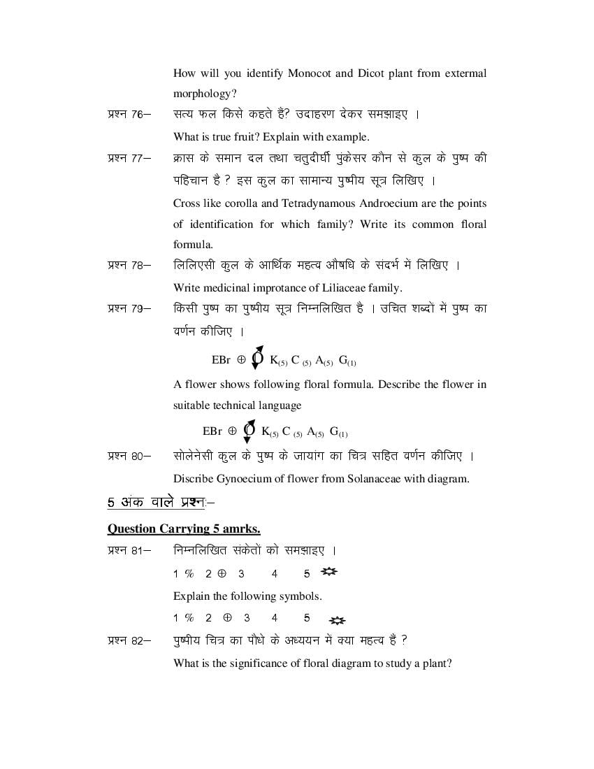 MP Board Class 11 Biology Question Bank (PDF) – Important Questions