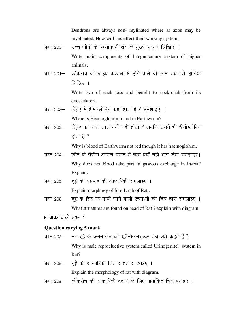 MP Board Class 11 Biology Question Bank (PDF) – Important Questions