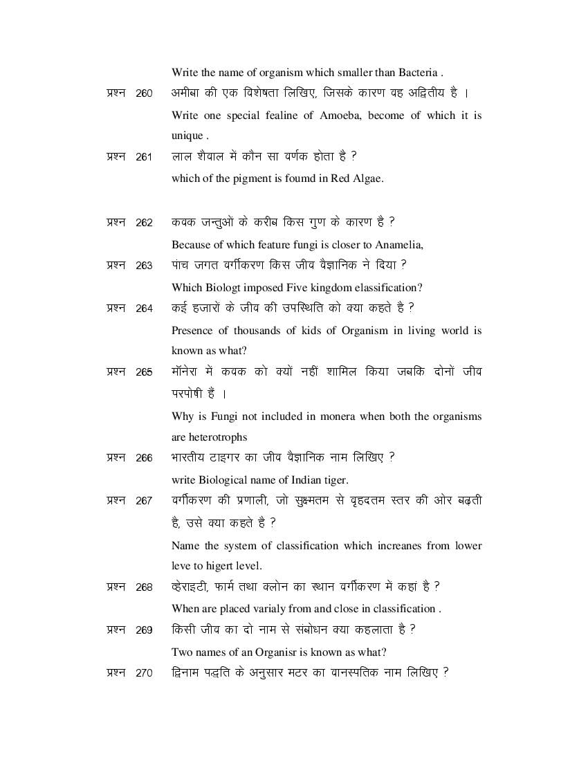 MP Board Class 11 Biology Question Bank (PDF) – Important Questions