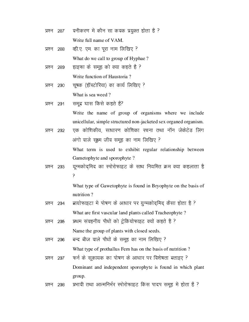 MP Board Class 11 Biology Question Bank (PDF) – Important Questions