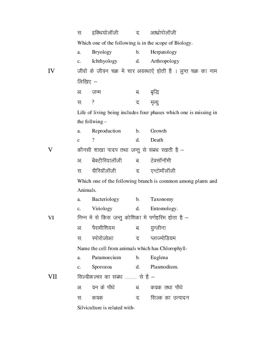 MP Board Class 11 Biology Question Bank (PDF) – Important Questions