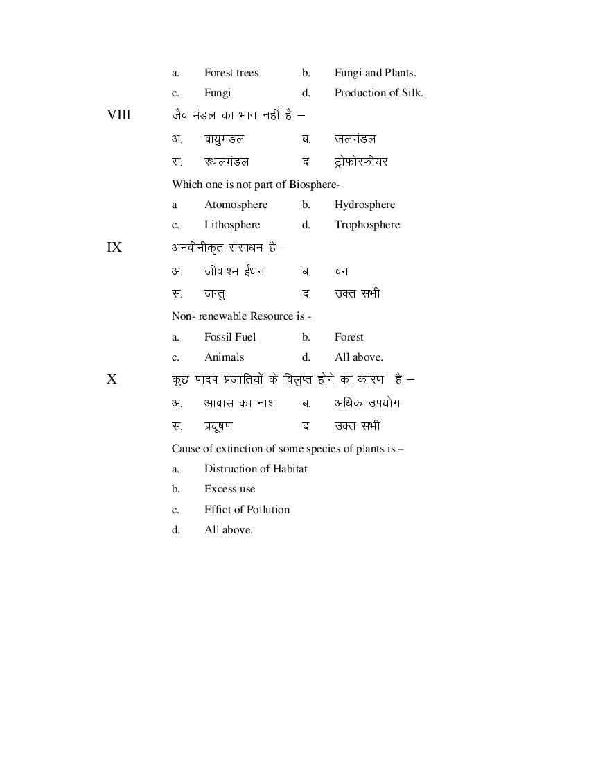 MP Board Class 11 Biology Question Bank (PDF) – Important Questions