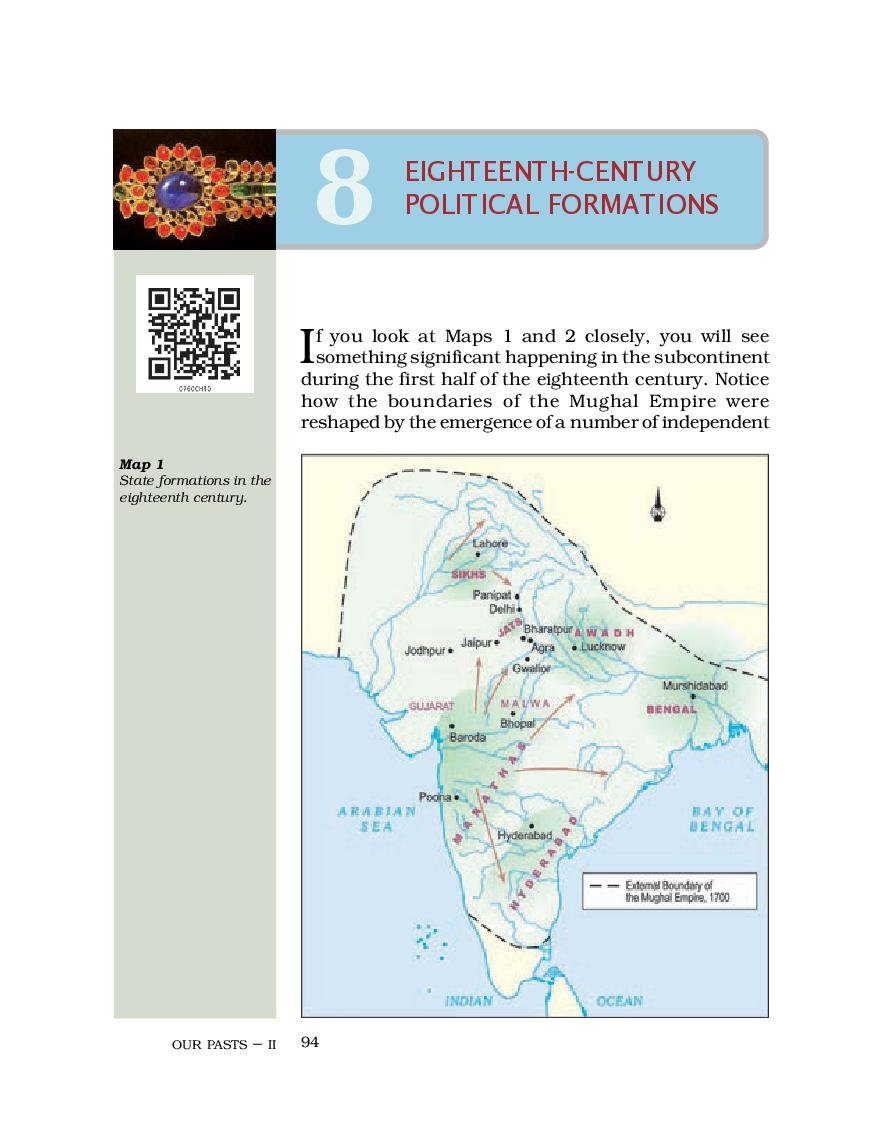 NCERT Book Class 7 Social Science (History) Chapter 8 Eighteenth-Century Political Formations - Page 1