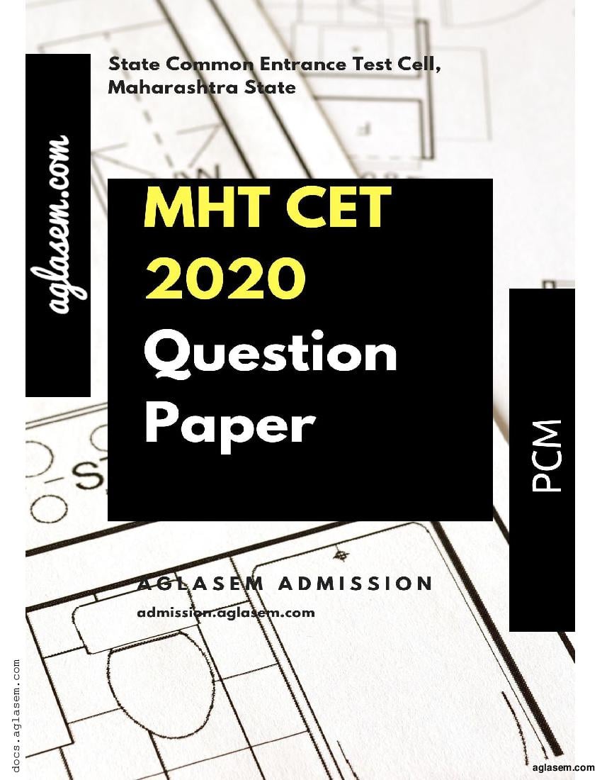 MHT CET 2020 Question Paper PCM Oct 12 Shift 2 with Answers - Page 1
