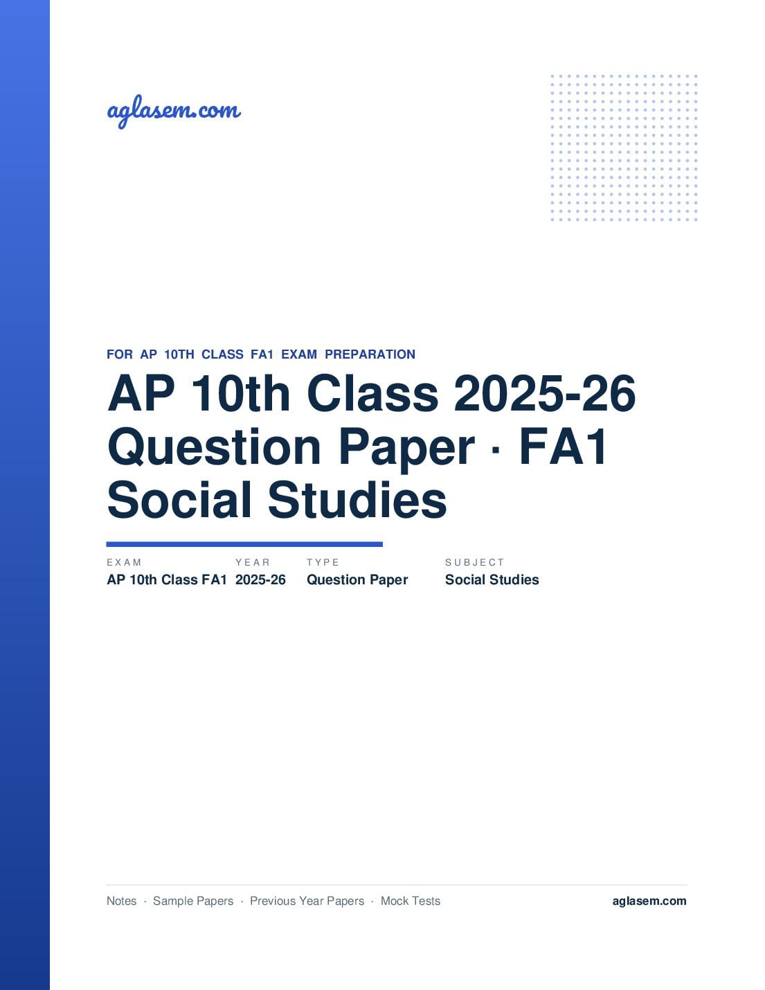 AP 10th Class Question Paper 2025-26 FA1 Social Studies - Page 1 of 5