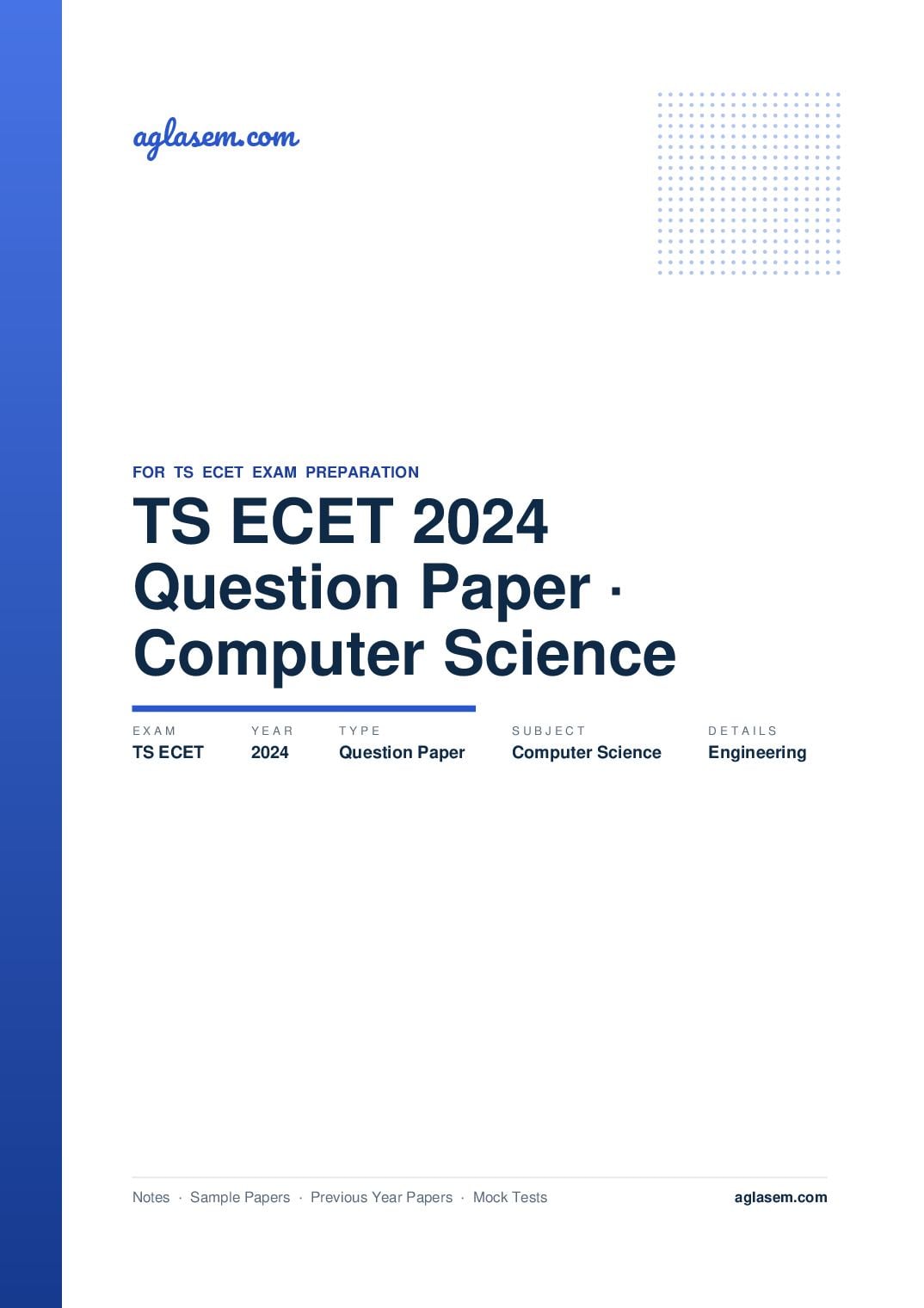 TS ECET 2024 Question Paper Computer Science and Engineering - Page 1 of 123