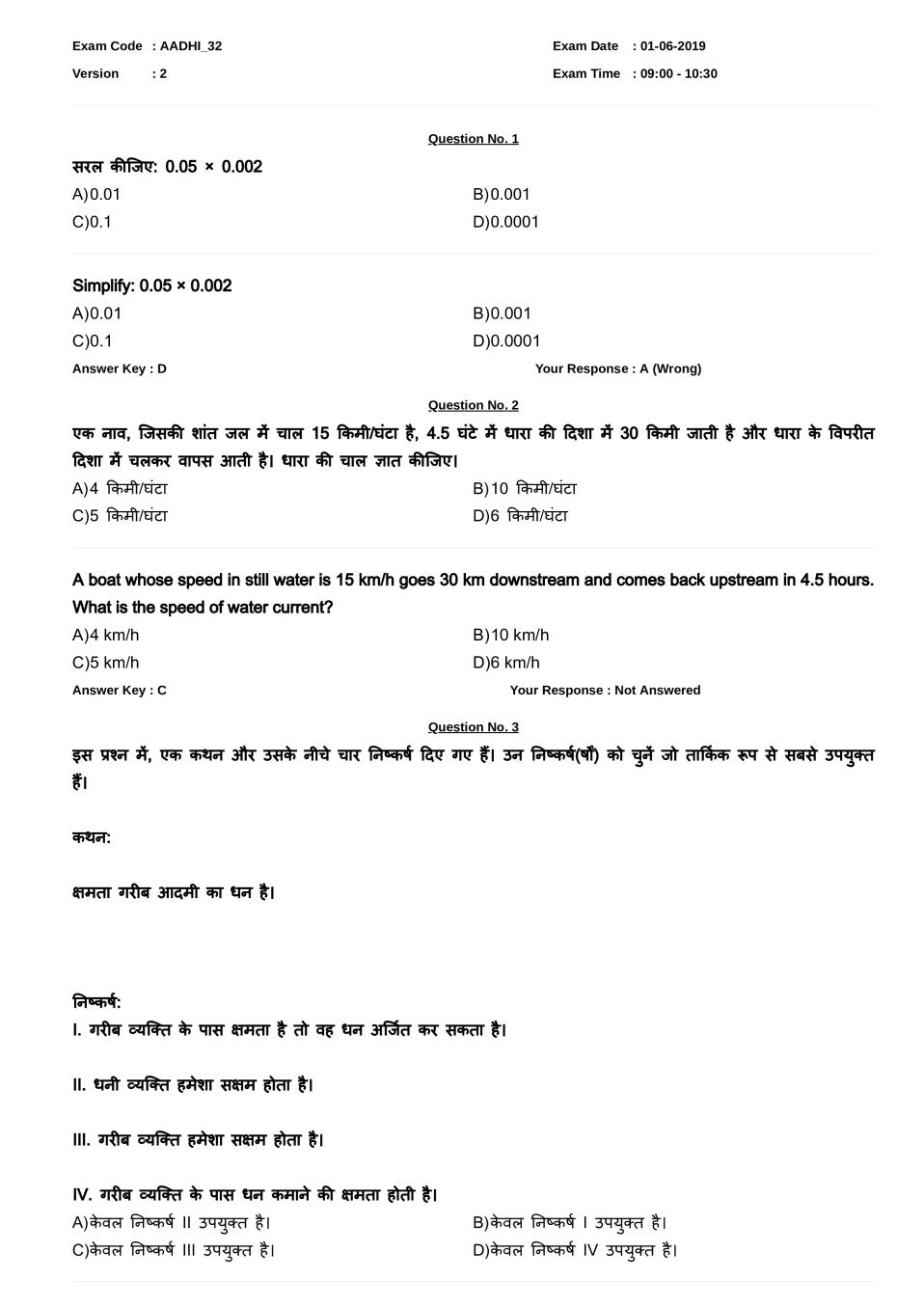 RRB JE Question Paper with Answers for 01 June 2019 Exam Shift 1 - Page 1