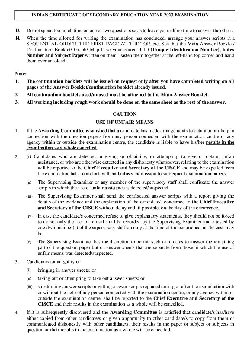 Icse Class 10 Timetable 2023 (released) - Check Cisce Class 10 Exam Date