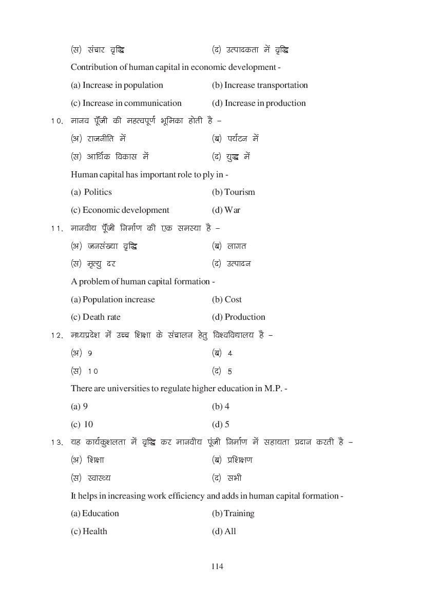 MP Board Class 11 Economics Question Bank (PDF) – Important Questions