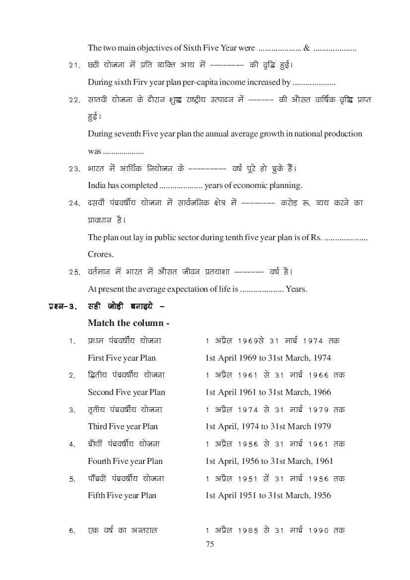 MP Board Class 11 Economics Question Bank (PDF) – Important Questions