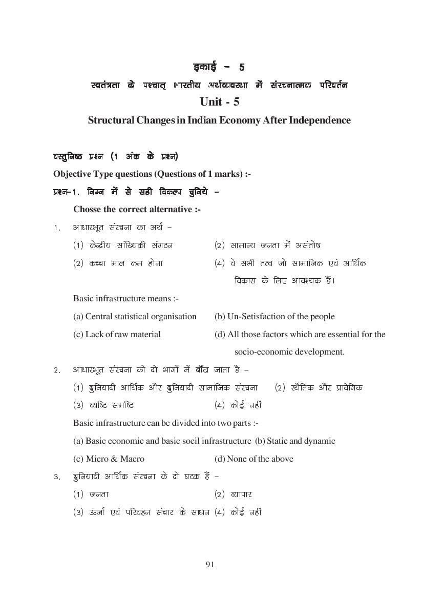 MP Board Class 11 Economics Question Bank (PDF) – Important Questions