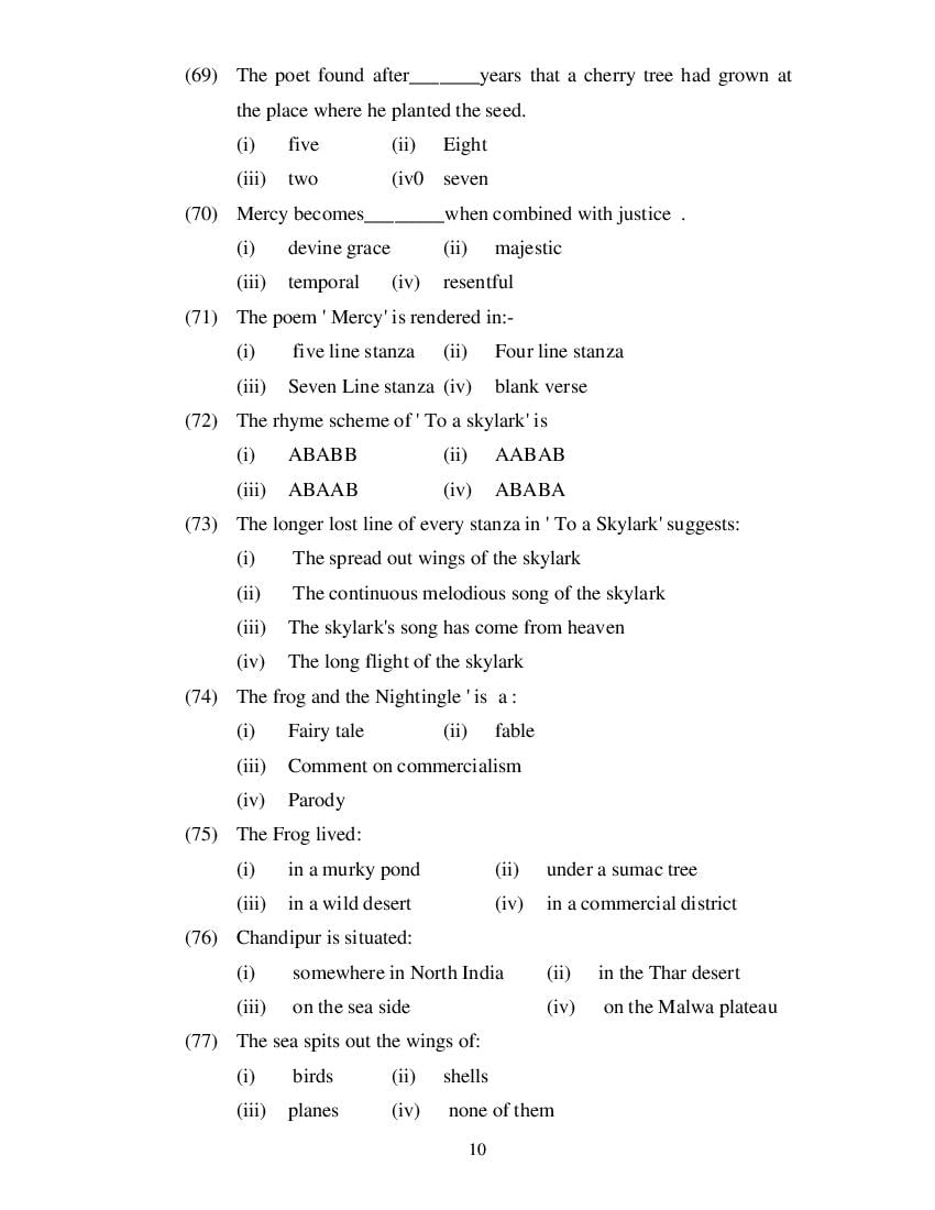 MP Board Class 11 English (Special) Question Bank (PDF) – Important Questions