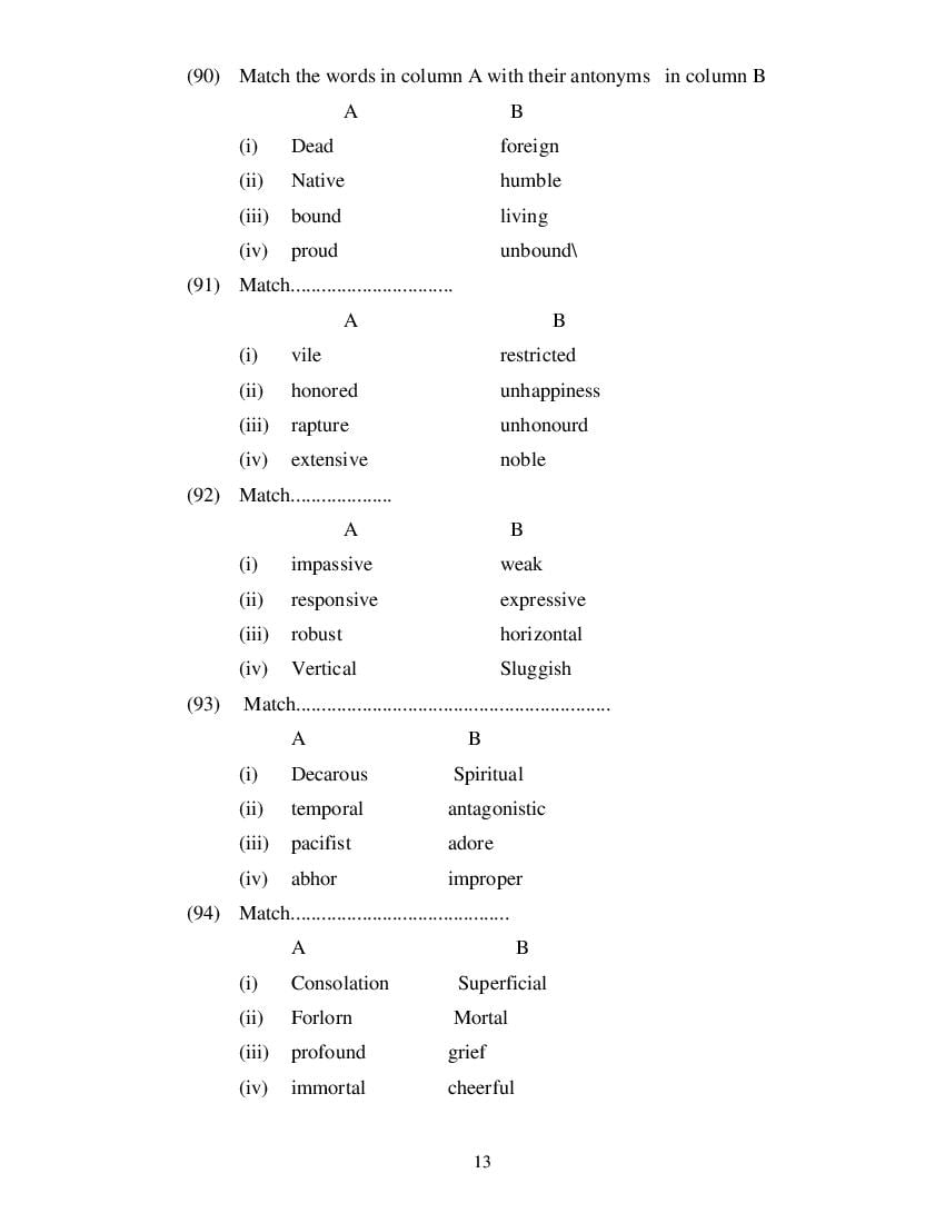 MP Board Class 11 English (Special) Question Bank (PDF) – Important Questions