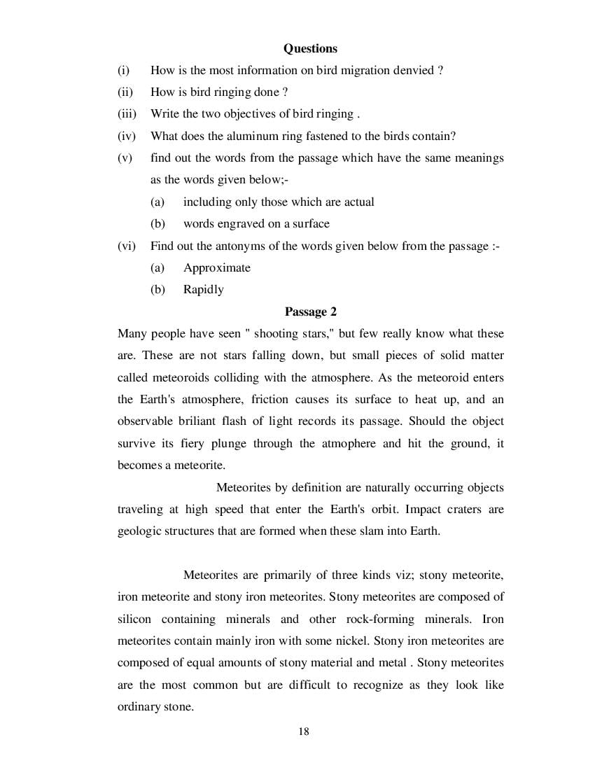 MP Board Class 11 English (Special) Question Bank (PDF) – Important Questions