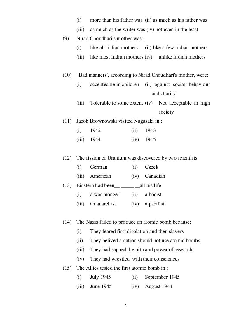 MP Board Class 11 English (Special) Question Bank (PDF) – Important Questions
