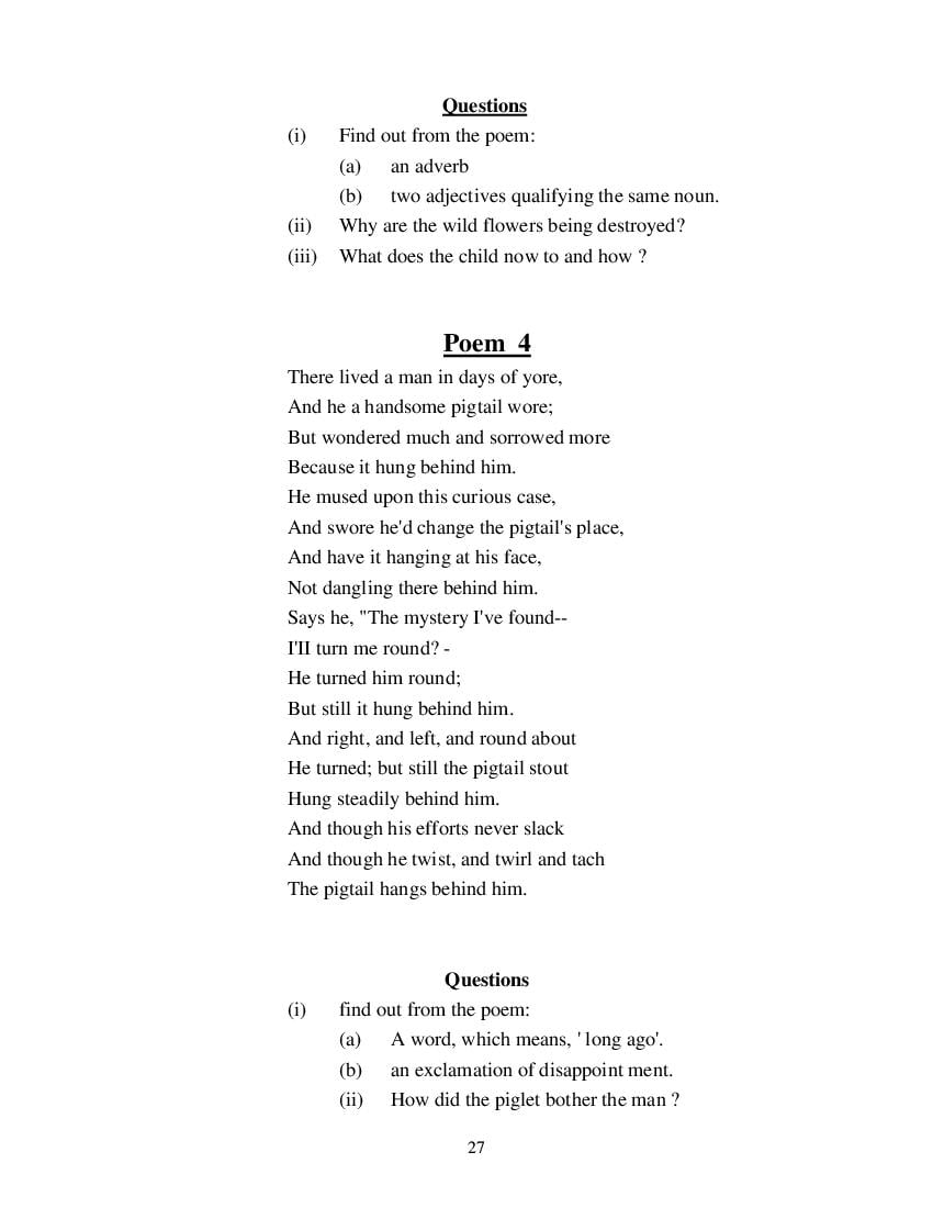 MP Board Class 11 English (Special) Question Bank (PDF) – Important Questions